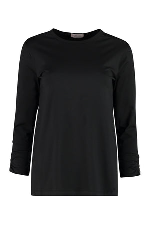 Long sleeve stretch cotton t-shirt-0